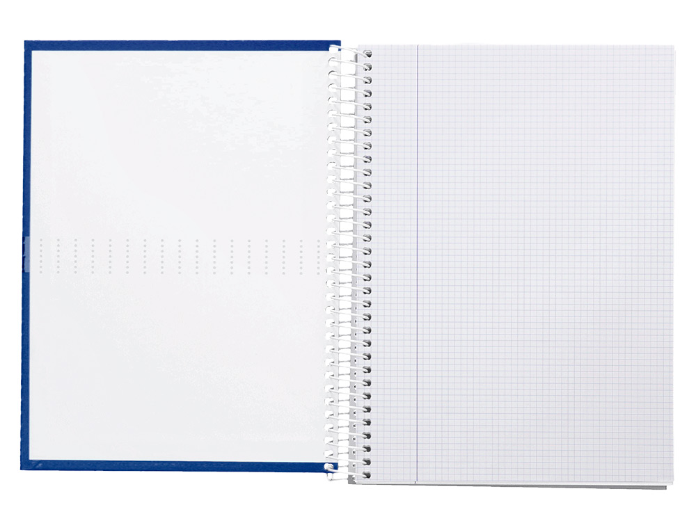 CUADERNO ESPIRAL LIDERPAPEL A4 CRAFTY TAPA FORRADA 80H 90GR CUADRO 4MM CON MARGEN COLOR AZUL MARINO