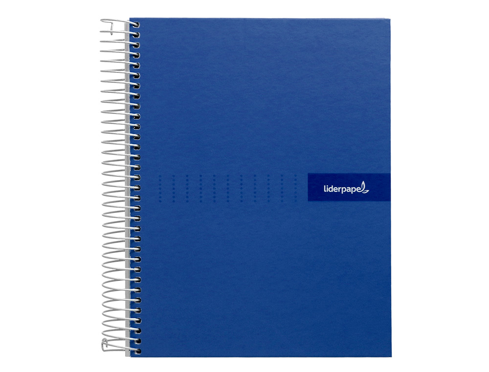 CUADERNO ESPIRAL LIDERPAPEL A4 CRAFTY TAPA FORRADA 80H 90GR CUADRO 4MM CON MARGEN COLOR AZUL MARINO
