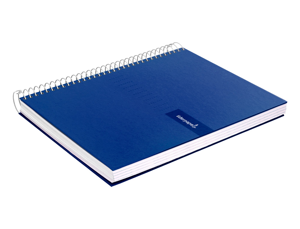 CUADERNO ESPIRAL LIDERPAPEL A4 CRAFTY TAPA FORRADA 80H 90GR CUADRO 4MM CON MARGEN COLOR AZUL MARINO