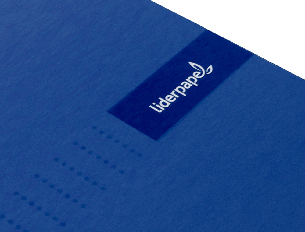 CUADERNO ESPIRAL LIDERPAPEL A4 CRAFTY TAPA FORRADA 80H 90GR CUADRO 4MM CON MARGEN COLOR AZUL MARINO
