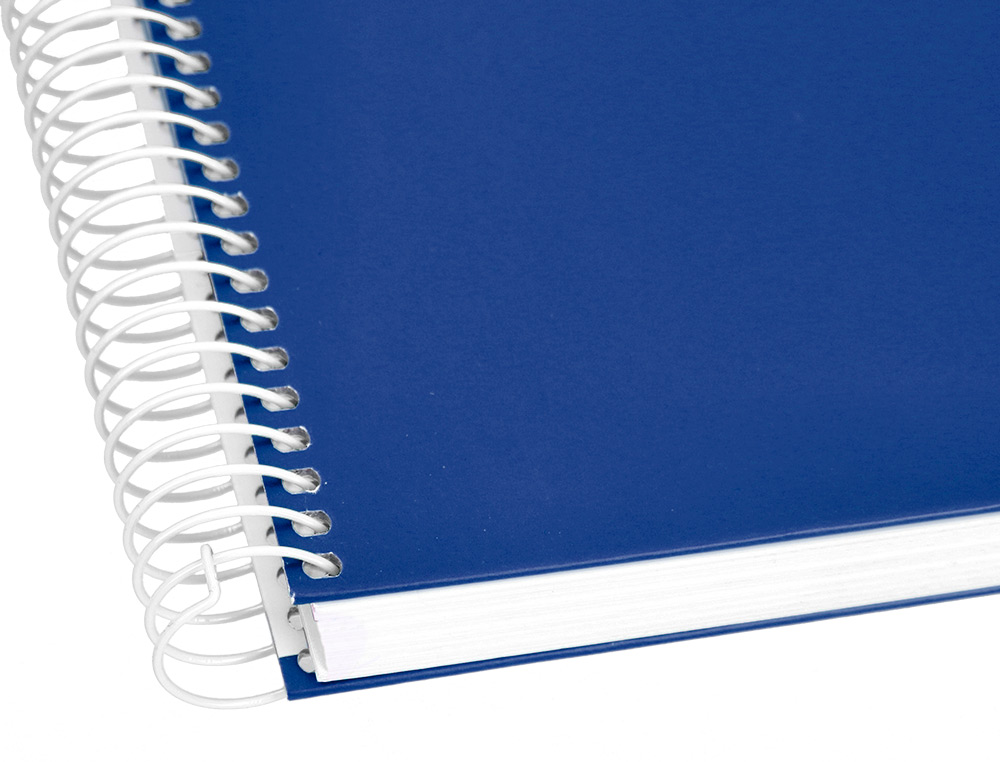 CUADERNO ESPIRAL LIDERPAPEL A4 CRAFTY TAPA FORRADA 80H 90GR CUADRO 4MM CON MARGEN COLOR AZUL MARINO