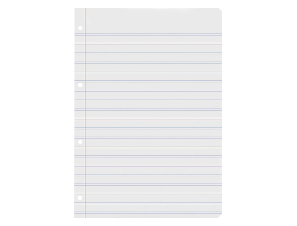 RECAMBIO LIDERPAPEL A4 100 HOJAS 60GR PAUTA 5 2.5MM CON MARGEN 4 TALADROS