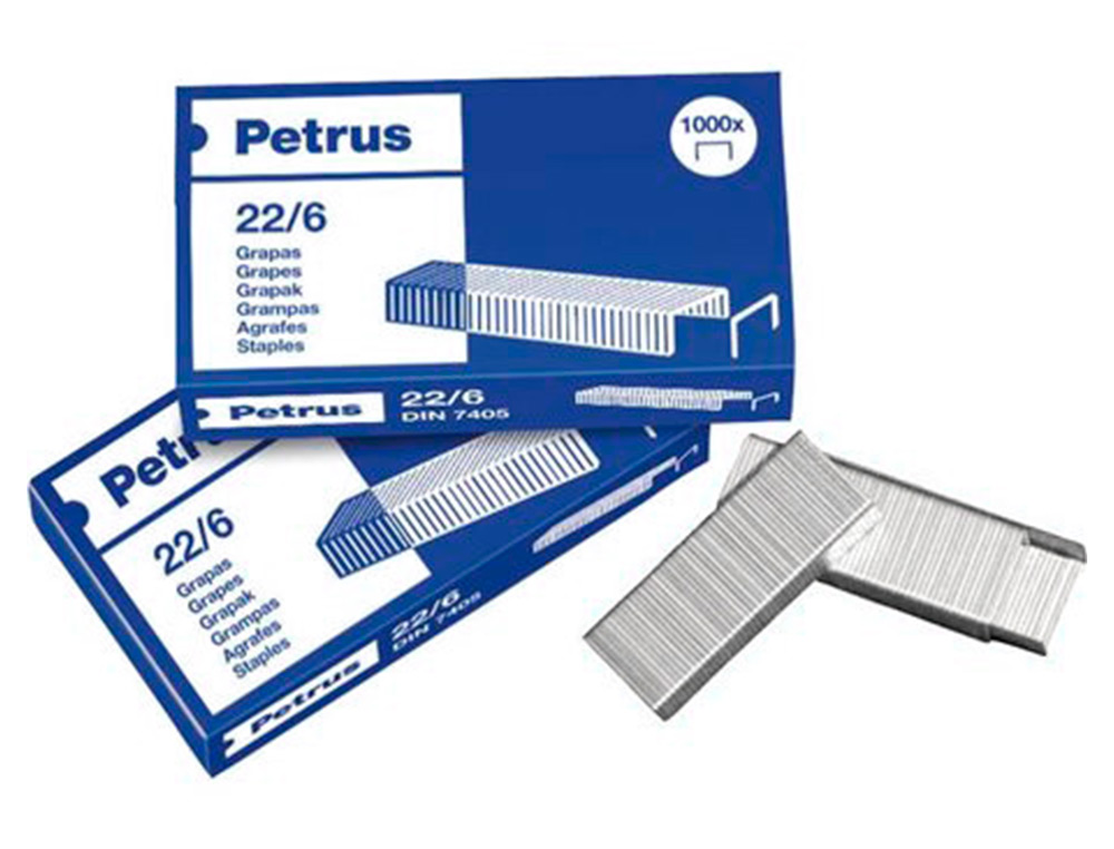 GRAPAS PETRUS Nº 22/6 GALVANIZADA CAJA DE 1000 UNIDADES