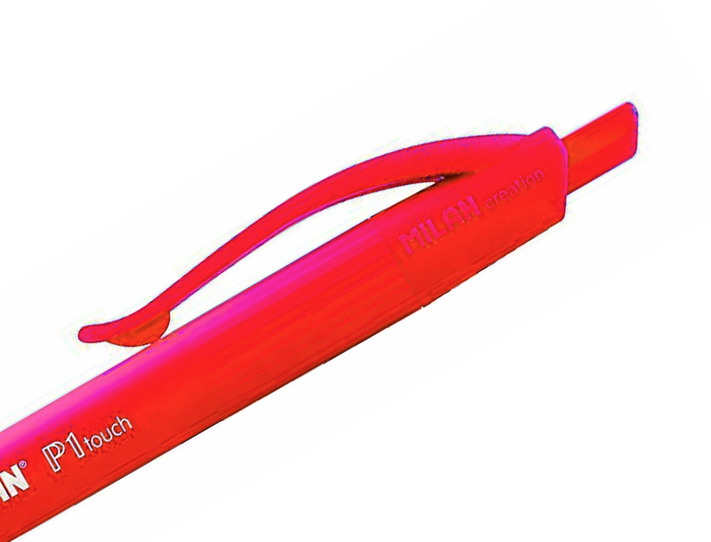 BOLIGRAFO MILAN P1 RETRACTIL 1 MM TOUCH ROJO