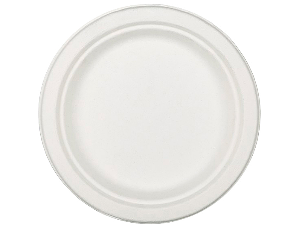 PLATO DE FIBRA CARBONO BLANCO 17 CM DE DIAMETRO PAQUETE DE 50 UNIDADES