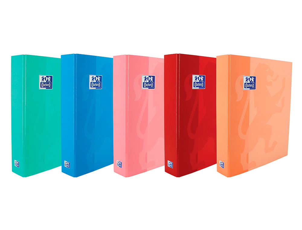 CARPETA DE ANILLAS OXFORD SCHOOL DIN A4+ TAPA EXTRADURA 4 ANILLAS 40 MM COLORES TENDENCIAS SURTIDOS SURTIDOS