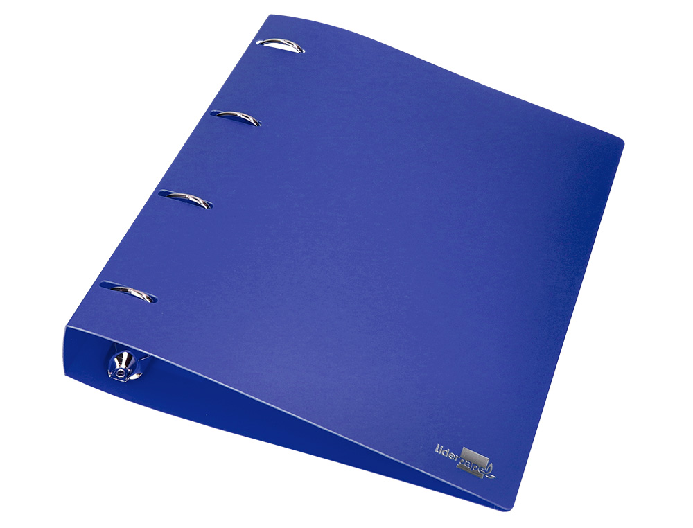 CARPETA LIDERPAPEL 4 ANILLAS MIXTAS 40 MM POLIPROPILENO DIN A4 AZUL TRANSLUCIDO