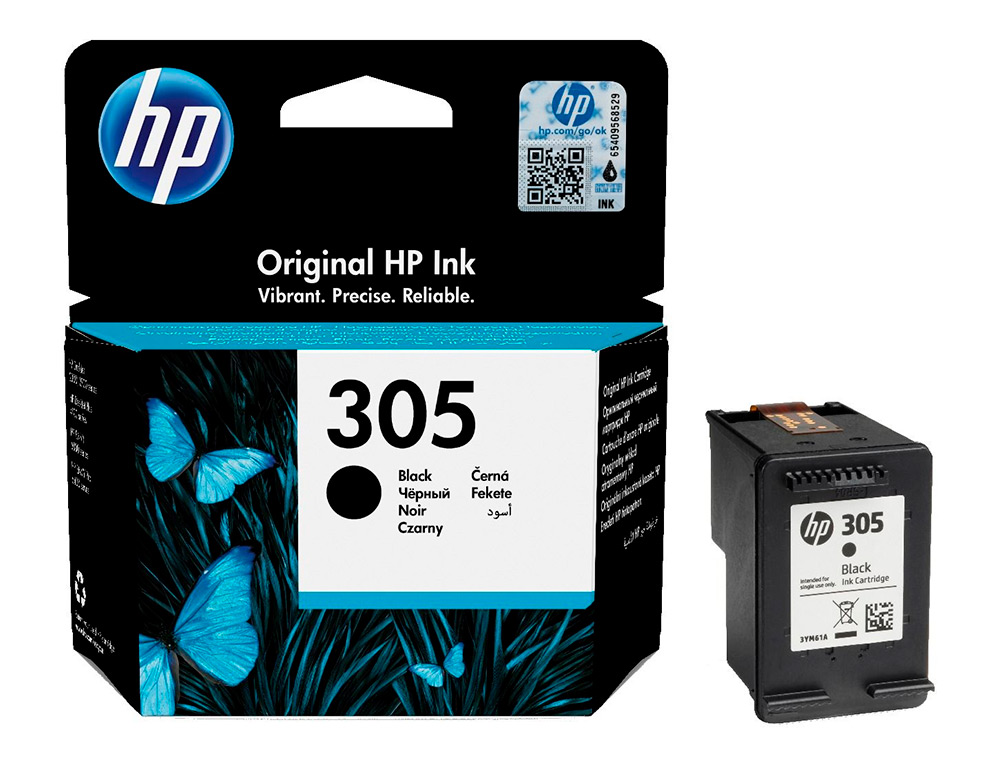 INK-JET HP 305 DESKJET 1210 / 1212 / 1255 / 2732 / 2752 / 4155 / 4158 ENVY 6020 / 6052 /6055 / 6420 NEGRO 120