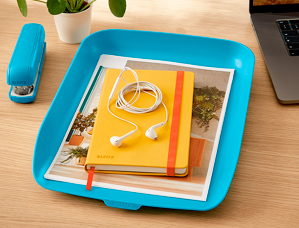 BANDEJA SOBREMESA PLASTICO LEITZ COSY AZUL 268X126X358 MM