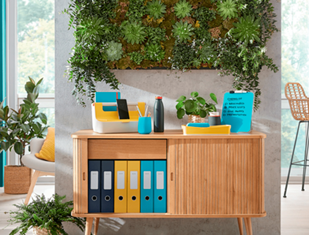 BANDEJA SOBREMESA PLASTICO LEITZ COSY AZUL 268X126X358 MM