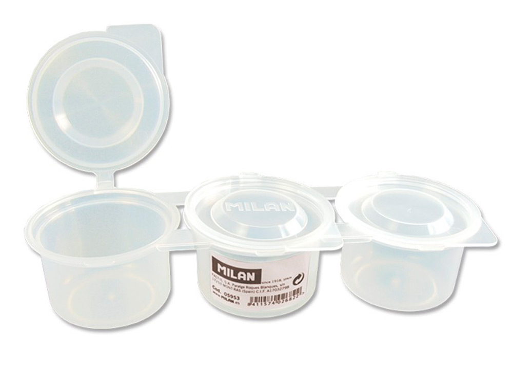 VASO PARA MEZCLA PINTURAS MILAN TRIPLE CON TAPA 70 ML