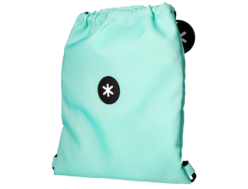 MOCHILA SACO PLANO ANTARTIK BOLSILLO INTERIOR CON CREMALLERA COLOR VERDE MENTA 350X400 MM