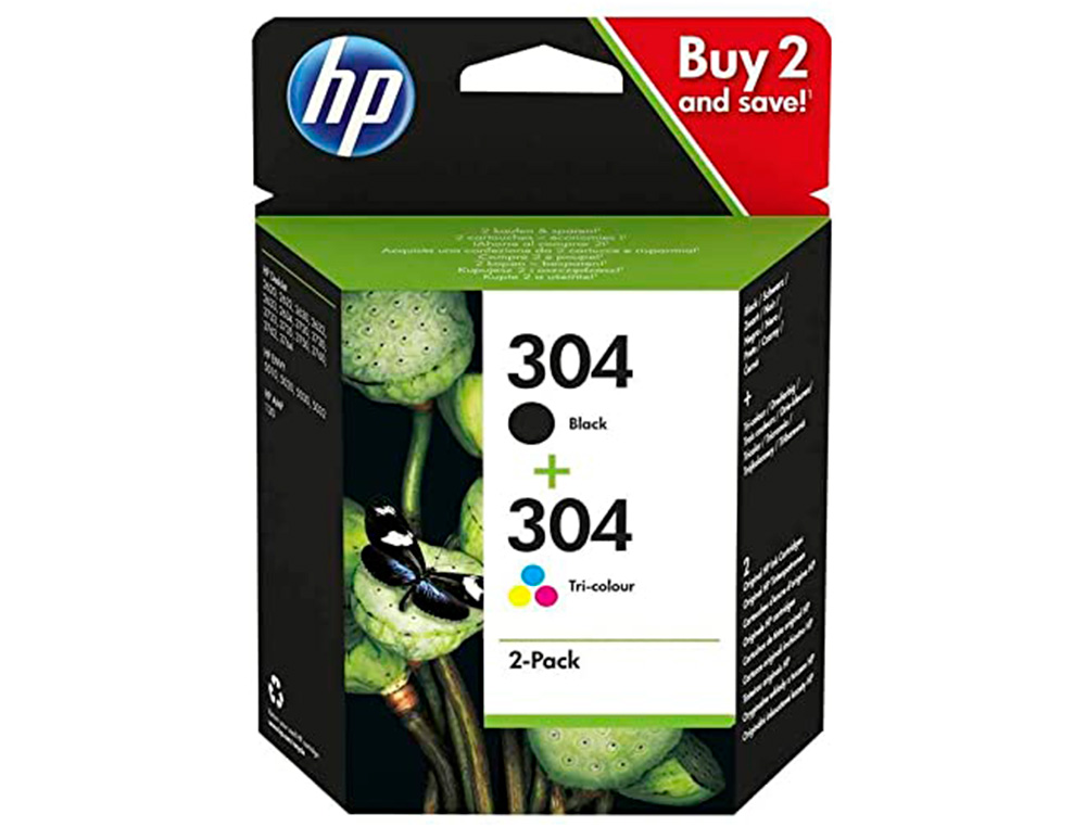 INK-JET HP 304 3JB05AE DESKJET 2620 / 2630 / 3720 / 3730 / 3750 / 3760 / ENVY 5010 / 5020 / 5030 MULTIPACK