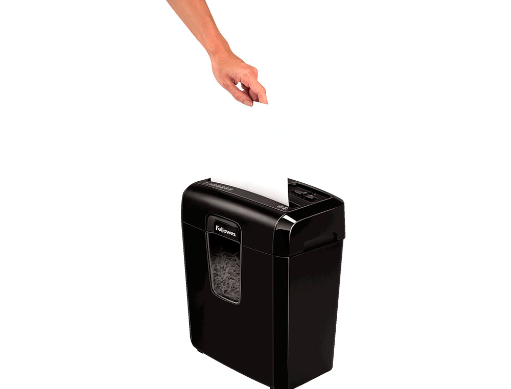 DESTRUCTORA DE DOCUMENTOS FELLOWES LX-25M CAPACIDAD 6H P4 DESTRUYE GRAPAS CLIPS Y TARJETA PAPELERA 11,5 L