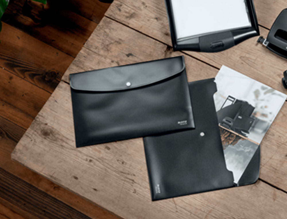 CARPETA LEITZ RECYCLE PORTADOCUMENTOS BROCHE DIN A4 POLIPROPILENO NEGRO