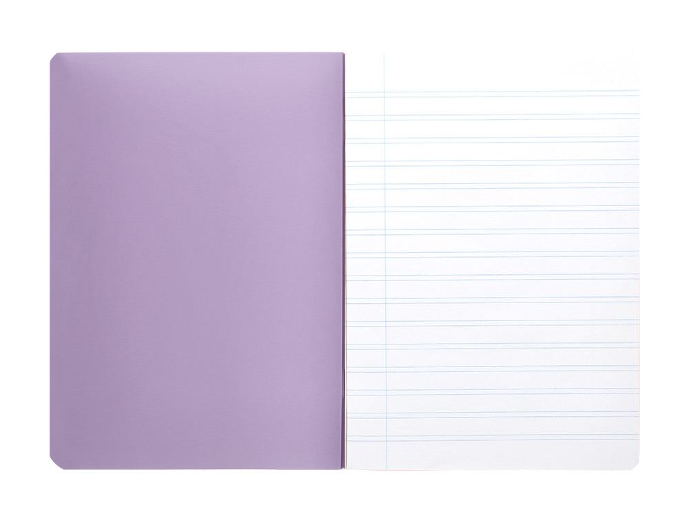 LIBRETA LIDERPAPEL 360 TAPA DE PLASTICO A5 48 HOJAS 90GR HORIZONTAL CON DOBLE MARGEN COLORES PASTEL