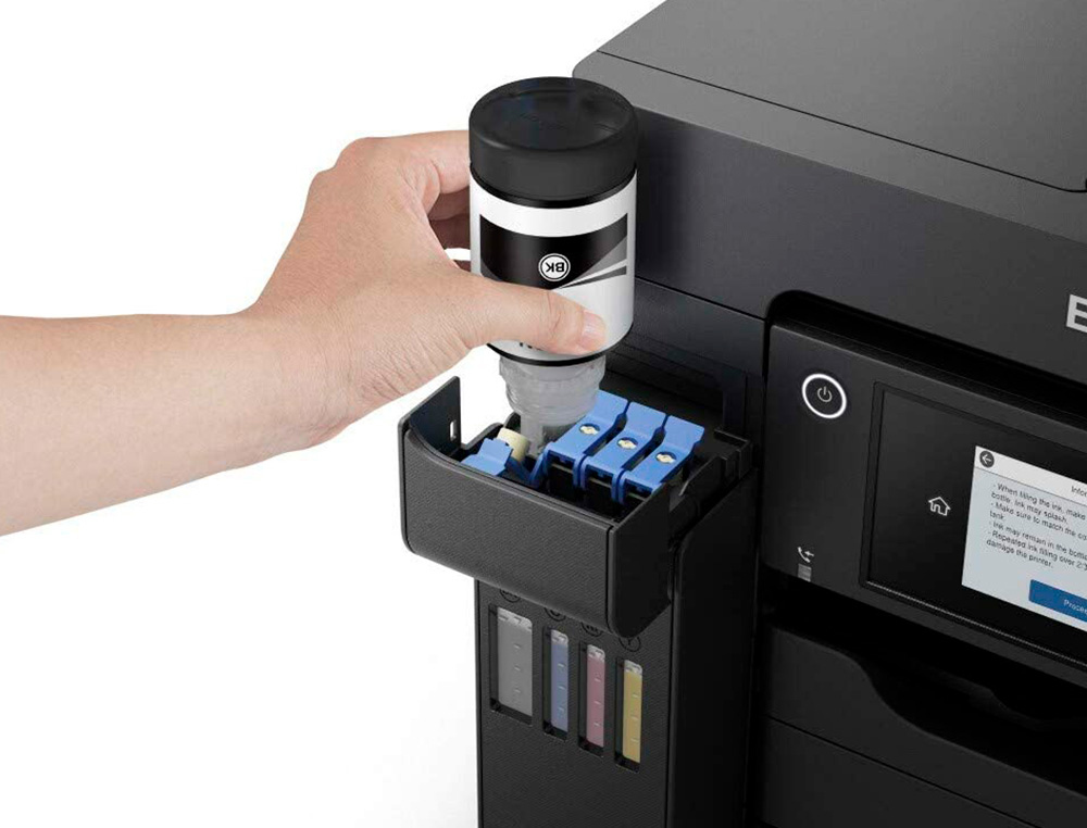 EQUIPO MULTIFUNCION EPSON ECOTANK ET-5850 TINTA 32 PPM 4800X2400 DPI IMPRESORA COPIADORA ESCANER FAX WIFI