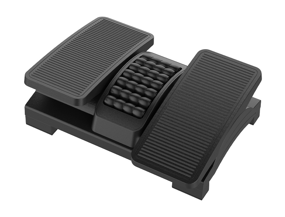 REPOSAPIES PLASTICO Q-CONNECT AJUSTABLE DERECHA IZQUIERDA 2 ALTURAS EFECTO MASAJE 430X320X110 MM