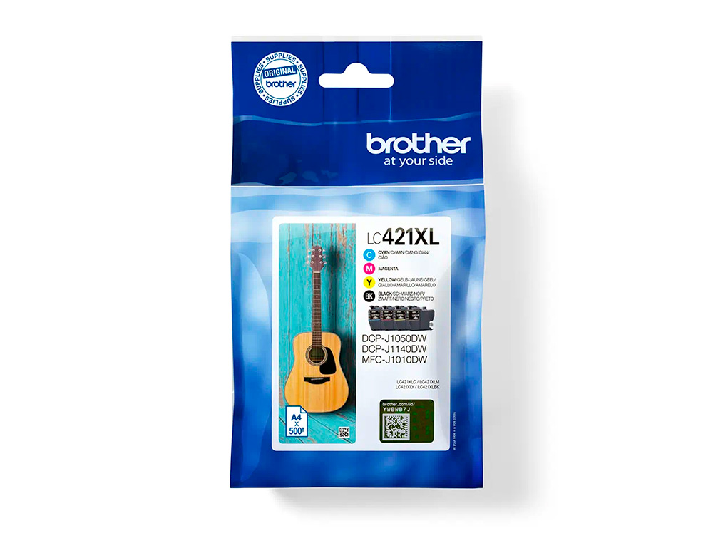 INK-JET BROTHER LC421XLVAL DCP-J1050DW / DCP-J1140DW / MFC-J10 PACK 4 COLORES 500 PAGINAS