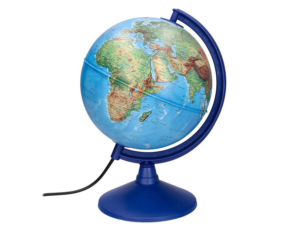 GLOBO TERRAQUEO LIDERPAPEL CON LUZ FISICO Y POLITICO DIAMETRO 20 CM