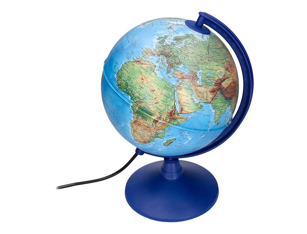 GLOBO TERRAQUEO LIDERPAPEL CON LUZ FISICO Y POLITICO DIAMETRO 20 CM