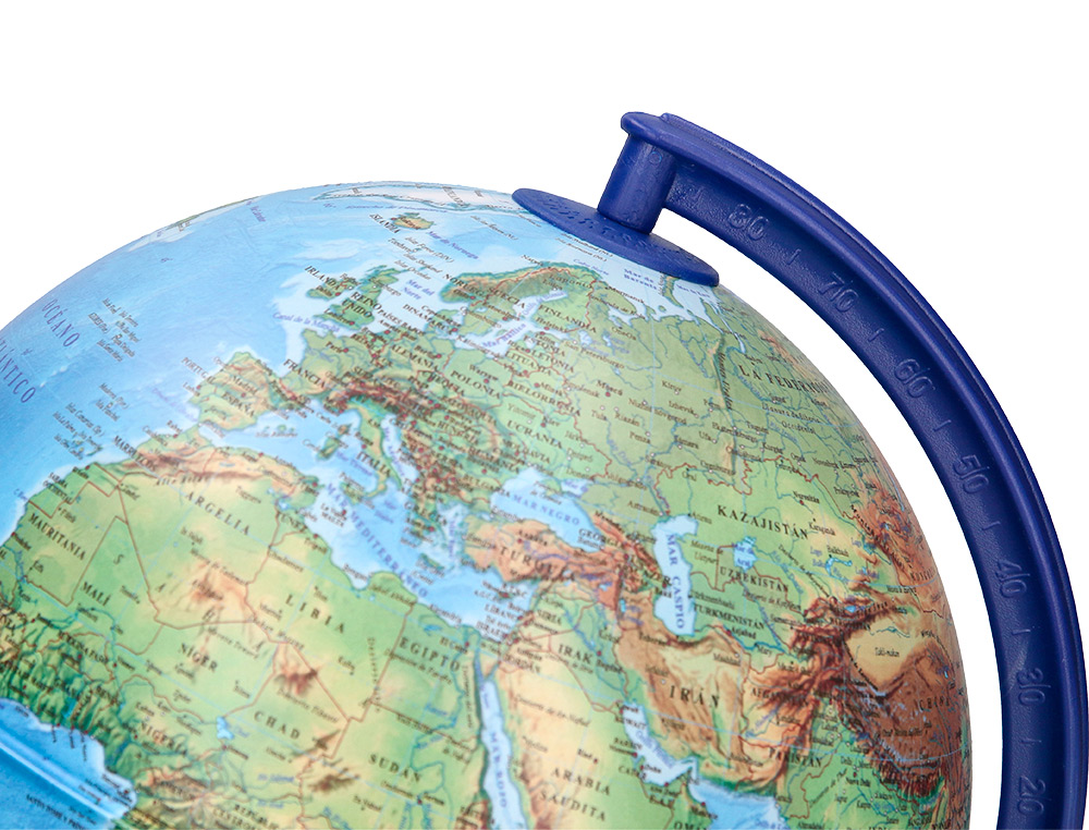 GLOBO TERRAQUEO LIDERPAPEL CON LUZ FISICO Y POLITICO DIAMETRO 20 CM