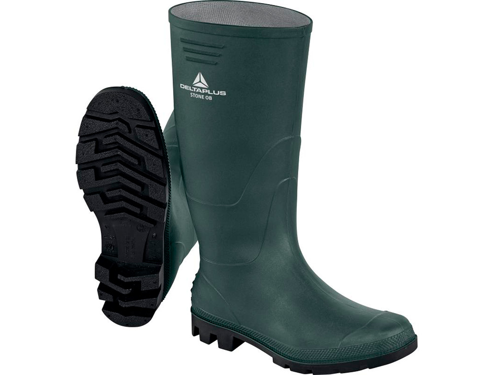BOTAS DELTAPLUS DE SEGURIDAD STONE PVC VERDE SUELA DE TACOS TALLA 45