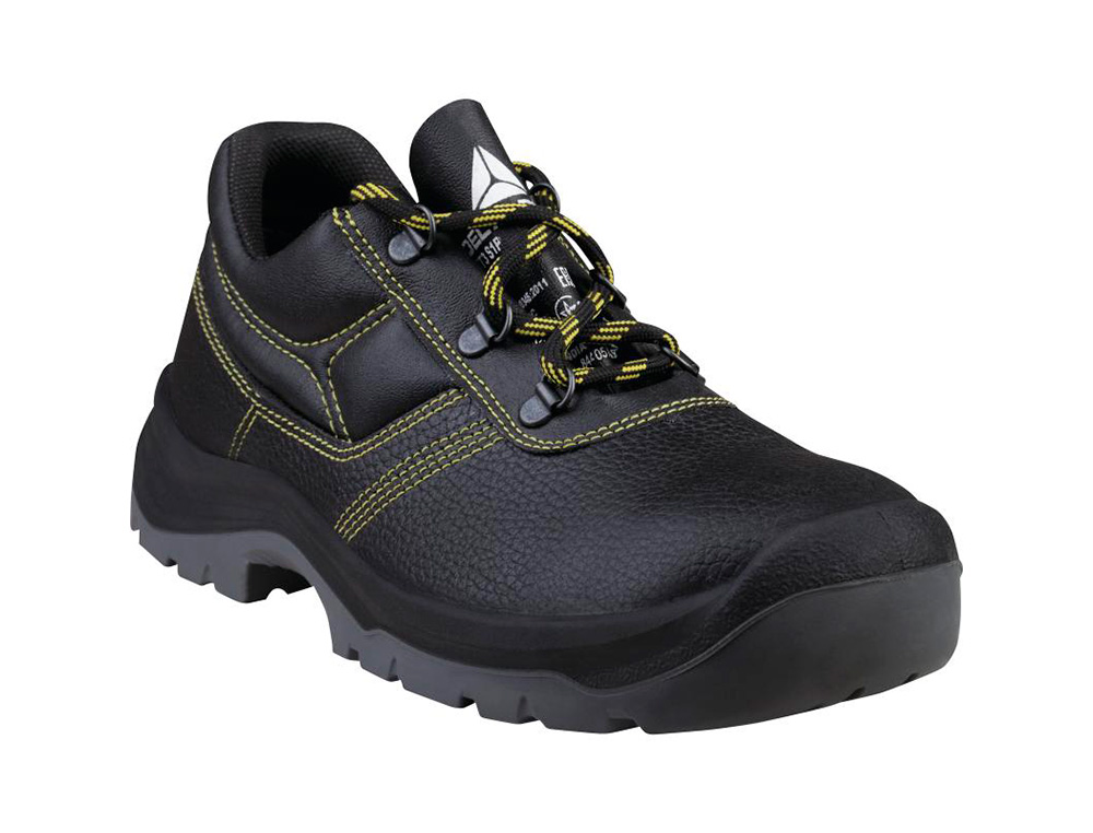 ZAPATOS DE SEGURIDAD DELTAPLUS PIEL CRUPON PIGMENTADA SUELA PU BI DENSIDAD COLOR NEGRO TALLA 42