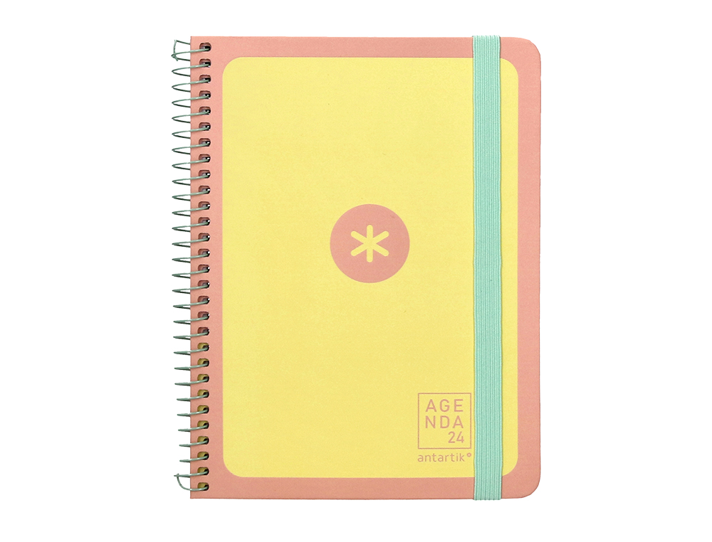 AGENDA DE OFICINA ANTARTIK A5+ 2024 SEMANA VISTA 80 GR CON SOBRE Y 3 HOJAS COLOR YELLOW 165X215 MM