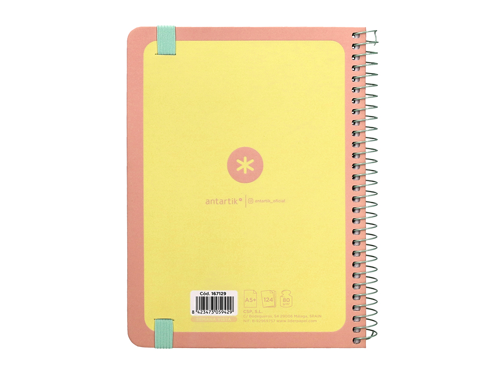 AGENDA DE OFICINA ANTARTIK A5+ 2024 SEMANA VISTA 80 GR CON SOBRE Y 3 HOJAS COLOR YELLOW 165X215 MM