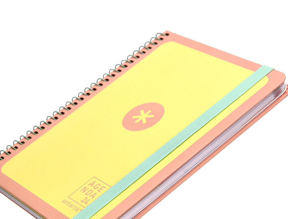 AGENDA DE OFICINA ANTARTIK A5+ 2024 SEMANA VISTA 80 GR CON SOBRE Y 3 HOJAS COLOR YELLOW 165X215 MM