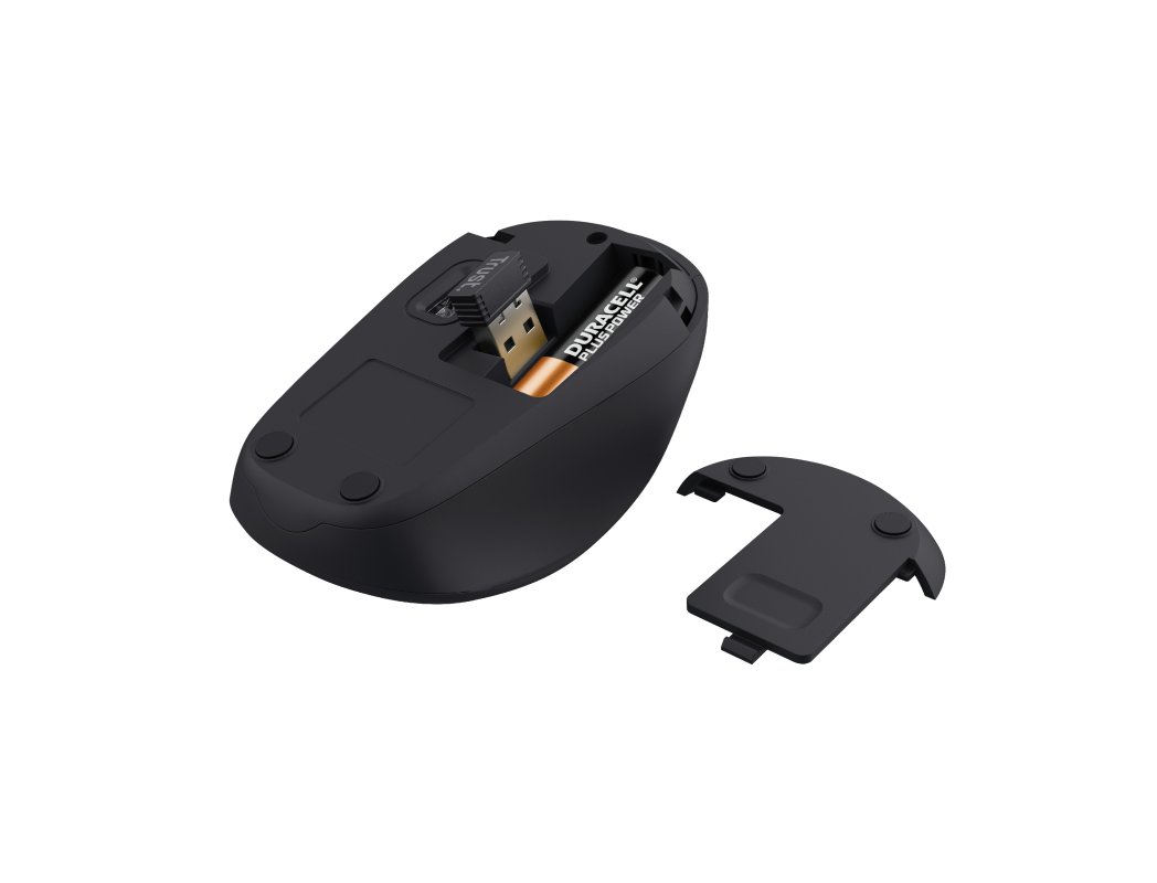 RATON TRUST YVI+ OPTICO INALAMBRICO ECO 4 BOTONES 800/1600 DPI USB 2.0 COLOR NEGRO
