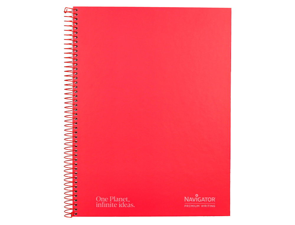 CUADERNO ESPIRAL NAVIGATOR A4 MICRO TAPA FORRADA 80H 80GR HORIZONTAL 1 BANDA COLOR ROJO