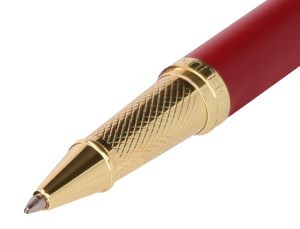 BOLIGRAFO Y ESTUCHE BELIUS SOIREE COLOR ART DECO GRANATE Y DORADO TINTA AZUL CAJA DE DISEÑO
