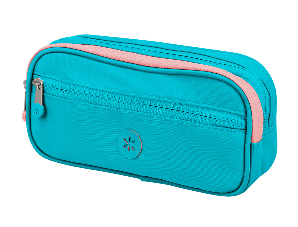 ESTUCHE PORTATODO ANTARTIK FUSION FLEX 3 CREMALLERAS TURQUESA COMPAÑERO MOCHILA 100X60X220 MM