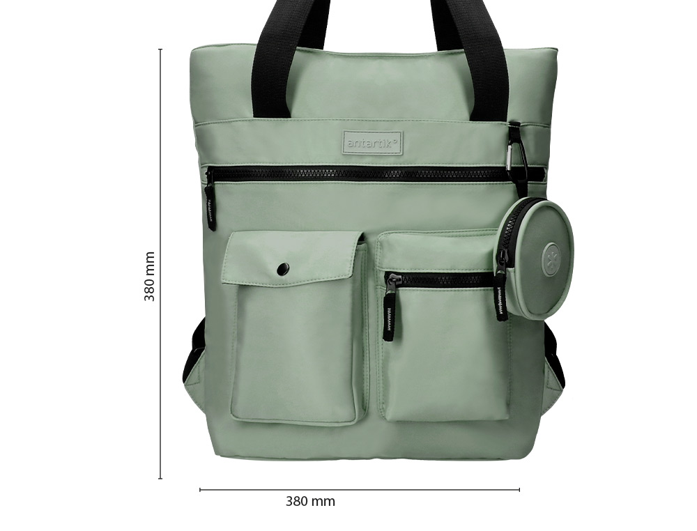 MOCHILA ANTARTIK BOLSO FLIP BAG CON ACOLCHADO PARA PORTATIL 15'' VERDE 400X120X390 MM