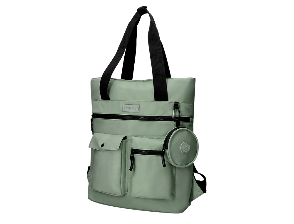MOCHILA ANTARTIK BOLSO FLIP BAG CON ACOLCHADO PARA PORTATIL 15'' VERDE 400X120X390 MM