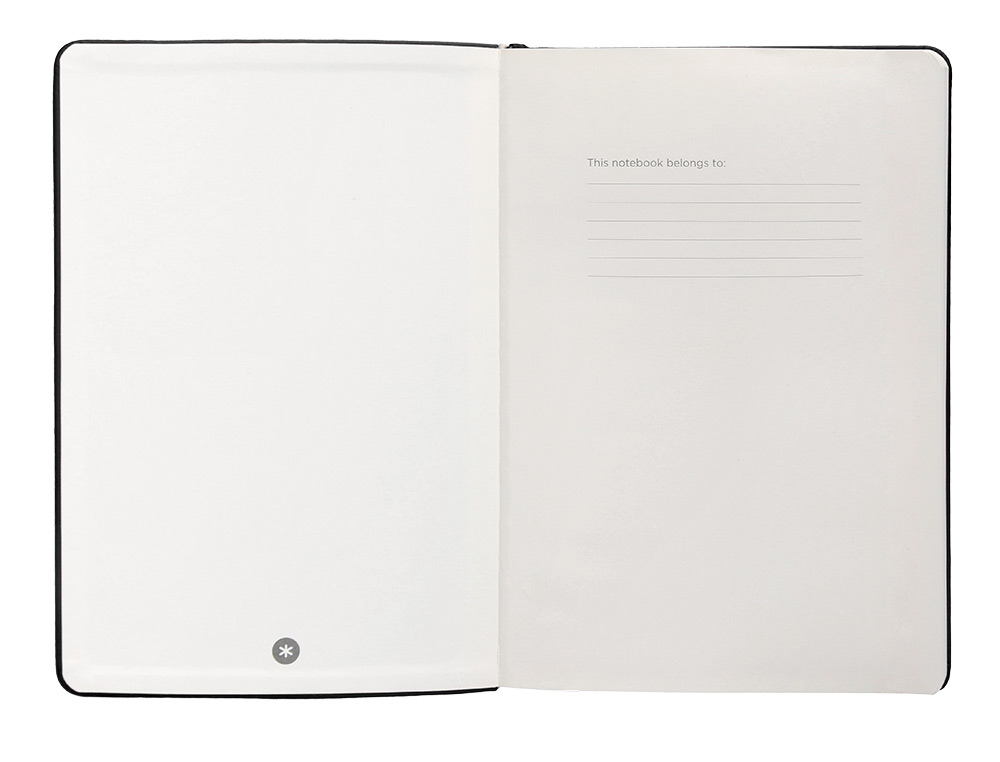 CUADERNO CON GOMILLA ANTARTIK NOTES TAPA DURA A5 HOJAS CUADRICULA NEGRO 100 HOJAS 80 GR FSC