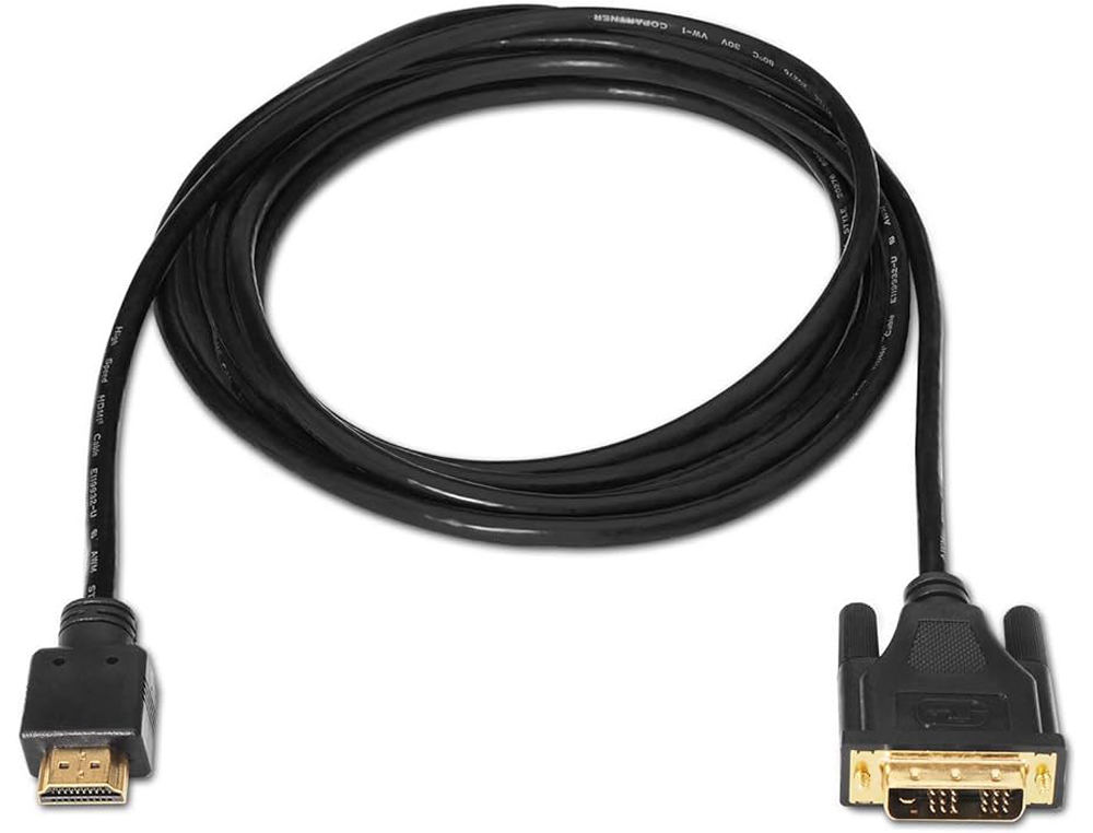 CABLE AISENS DVI A HDMI DVI18+1/M-HDMI A/M FULL HD COLOR NEGRO LONGITUD 1,8 M