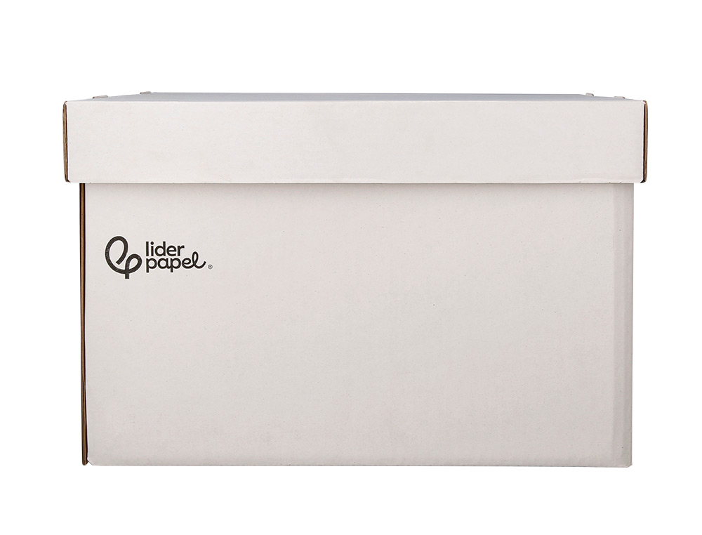 CAJON CONTENEDOR LIDERPAPEL CARTON AUTOMATICO PARA 3 CAJASARCHIVO DEFINITIVO FOLIO / 4 ARCHIVADORES A-Z 387X333X260MM