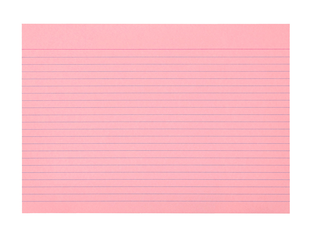 TARJETA LIDERPAPEL PARA ESTUDIAR RAYADA CARTULINA DE COLORES 170 GR/M2 100X150MM PAQUETE DE 200 UNIDADES