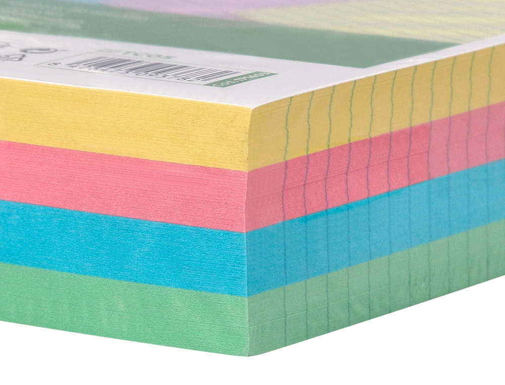 TARJETA LIDERPAPEL PARA ESTUDIAR RAYADA CARTULINA DE COLORES 170 GR/M2 100X150MM PAQUETE DE 200 UNIDADES