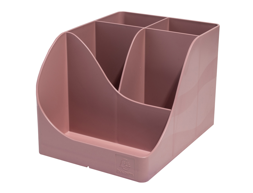 CUBILETE PORTALAPICES EXACOMPTA SKANDI PLASTICO RECICLADO COLOR ROSA VIEJO 155X119X109 MM