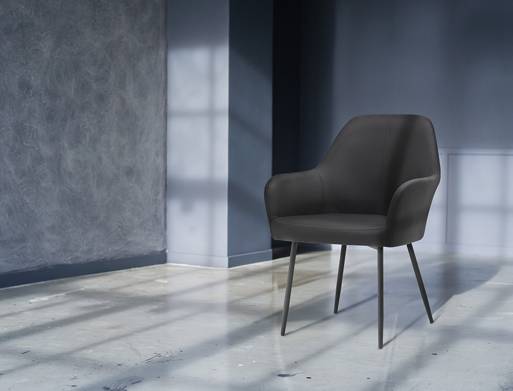 SILLA Q-CONNECT CONFIDENTE SIEMIONE BASE METALICA ALT MAX 820 ANC 570 PROF 580 COLOR GRIS OSCURO