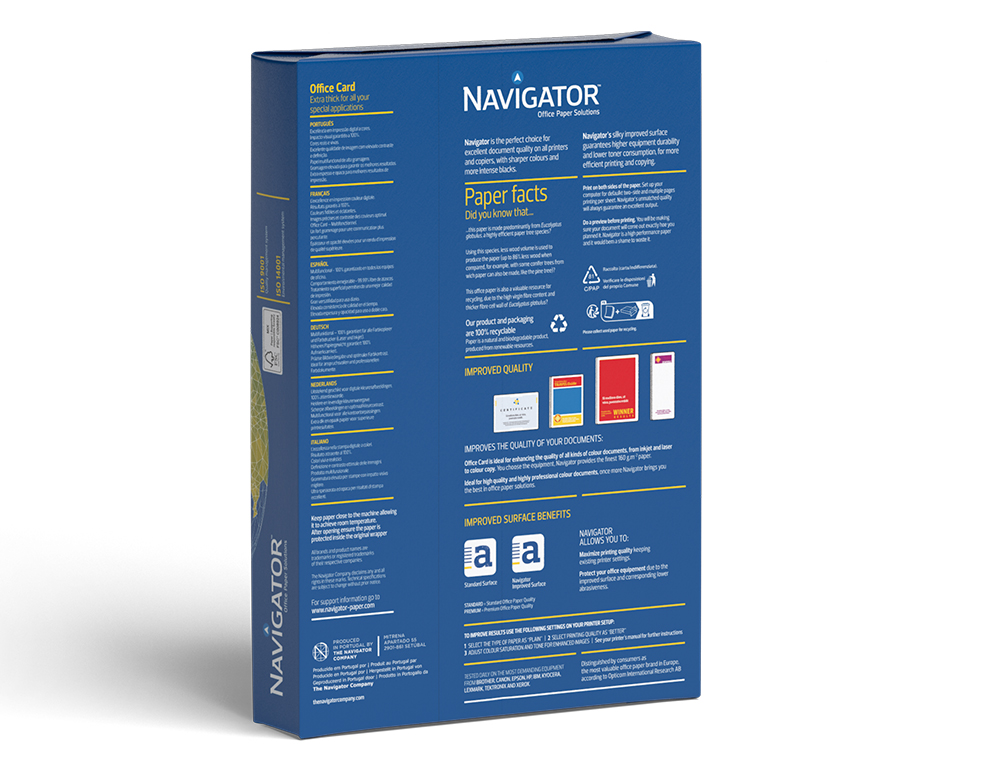 PAPEL FOTOCOPIADORA NAVIGATOR DIN A3 160 GRAMOS PAPEL MULTIUSO INK-JET Y LASER PAQUETE DE 250 HOJAS
