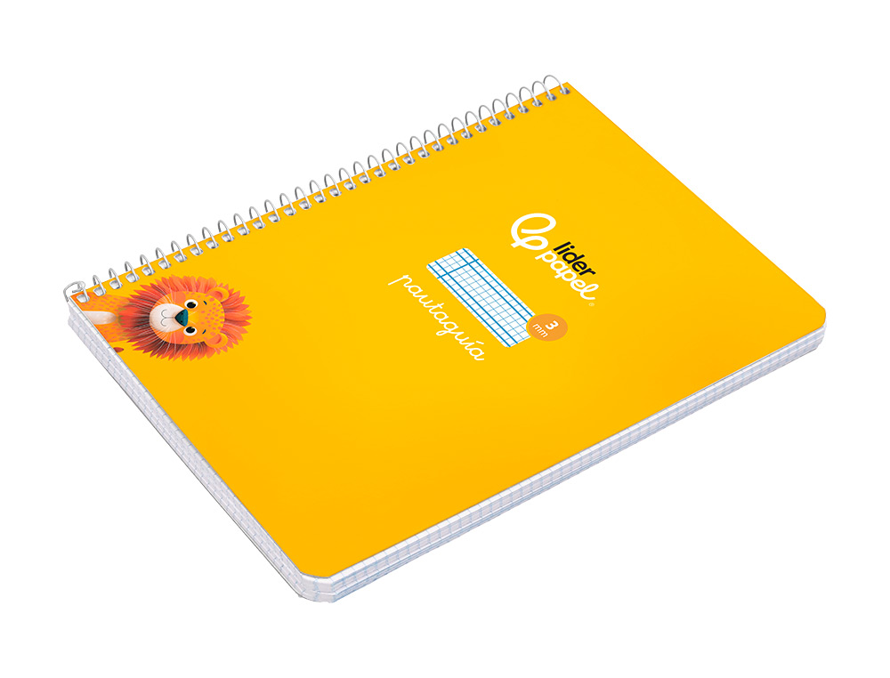 CUADERNO ESPIRAL LIDERPAPEL A5 PAUTAGUIA TAPA DURA 80H 90GR CUADRO PAUTADO 3MM COLOR AMARILLO