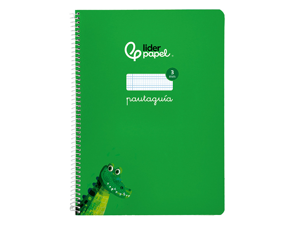 CUADERNO ESPIRAL LIDERPAPEL A4 PAUTAGUIA TAPA BLANDA 80H 75GR CUADRO PAUTADO 3MM COLOR VERDE