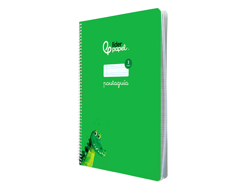 CUADERNO ESPIRAL LIDERPAPEL A4 PAUTAGUIA TAPA BLANDA 80H 75GR CUADRO PAUTADO 3MM COLOR VERDE