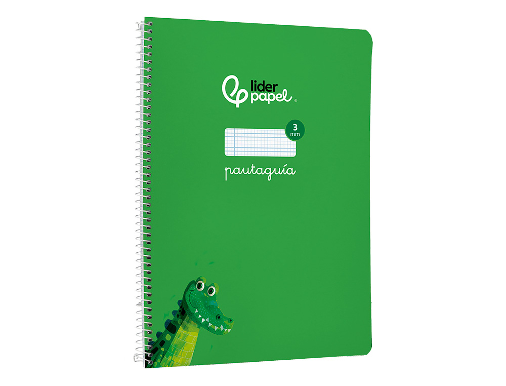 CUADERNO ESPIRAL LIDERPAPEL A4 PAUTAGUIA TAPA BLANDA 80H 75GR CUADRO PAUTADO 3MM COLOR VERDE