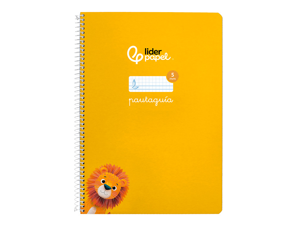 CUADERNO ESPIRAL LIDERPAPEL A4 PAUTAGUIA TAPA BLANDA 80H 75GR CUADRO PAUTADO 5MM COLOR AMARILLO